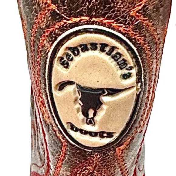 Sebastian’s Men’s Red Ostrich Cowboy Western Boots Size 10.5 US / 28 MX Leather - Picture 9 of 10